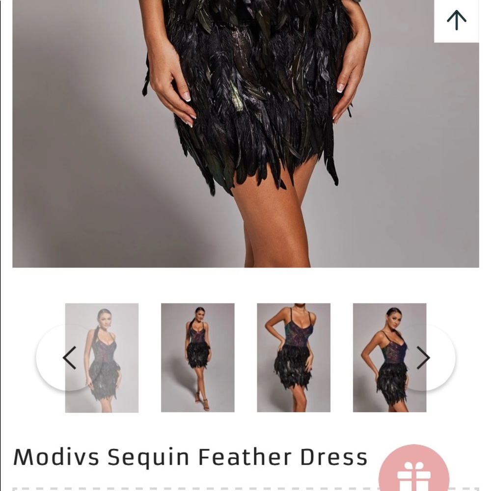 Modivs sequin feather dress